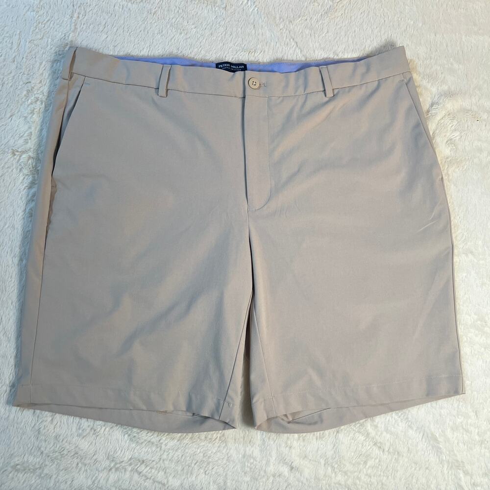 Peter Millar Size 40 Classic Fit Performance Wear Golf Shorts – Tan/Beige/Khaki